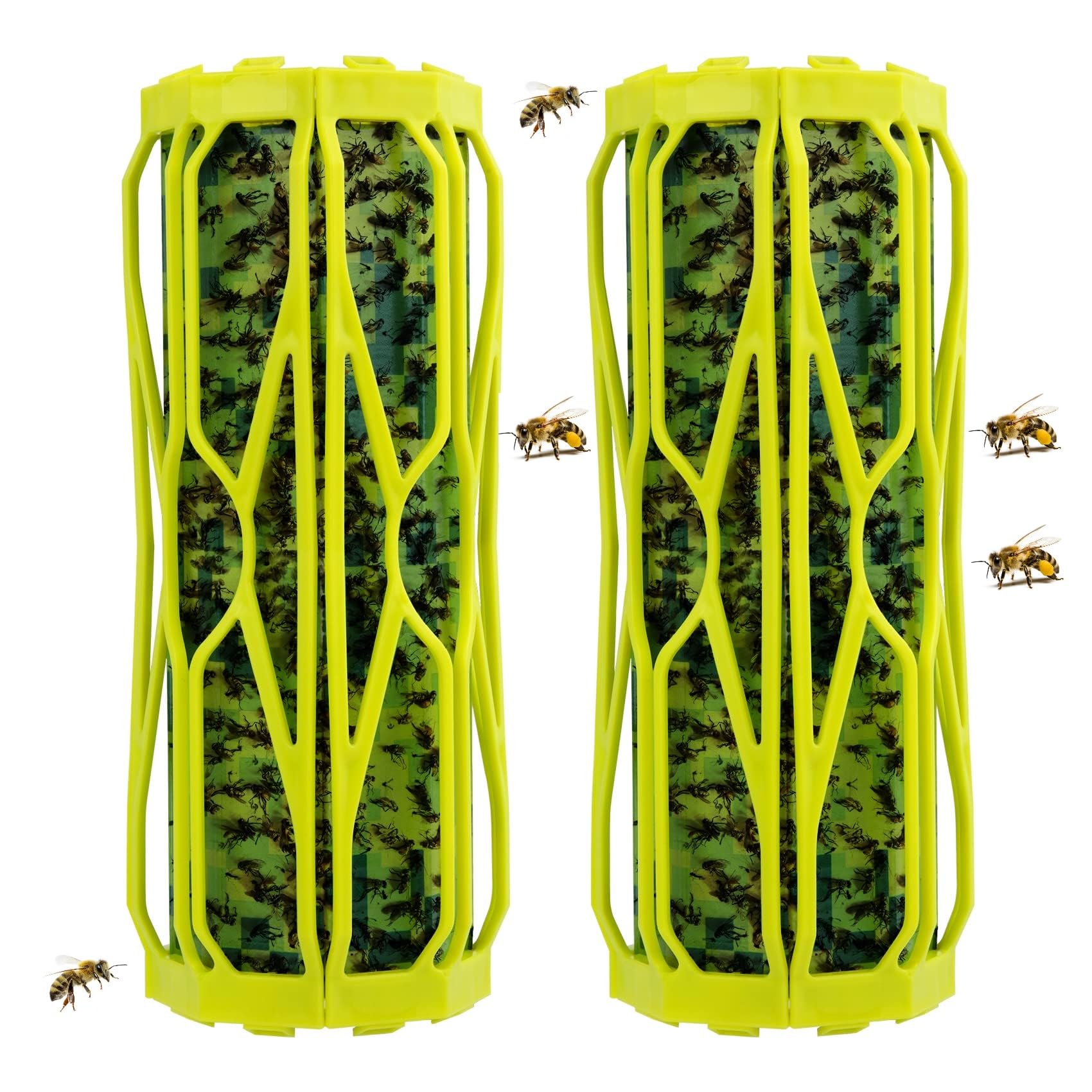 Dwcom 2 Pack Wasp Traps Outdoor, Carpenter Bee Traps for Outside, Fly Traps Outdoor, Fly Traps for Indoors, Flying Catcher, Gnat, Mosquito, Bee, Wasp Flying Insect Killer