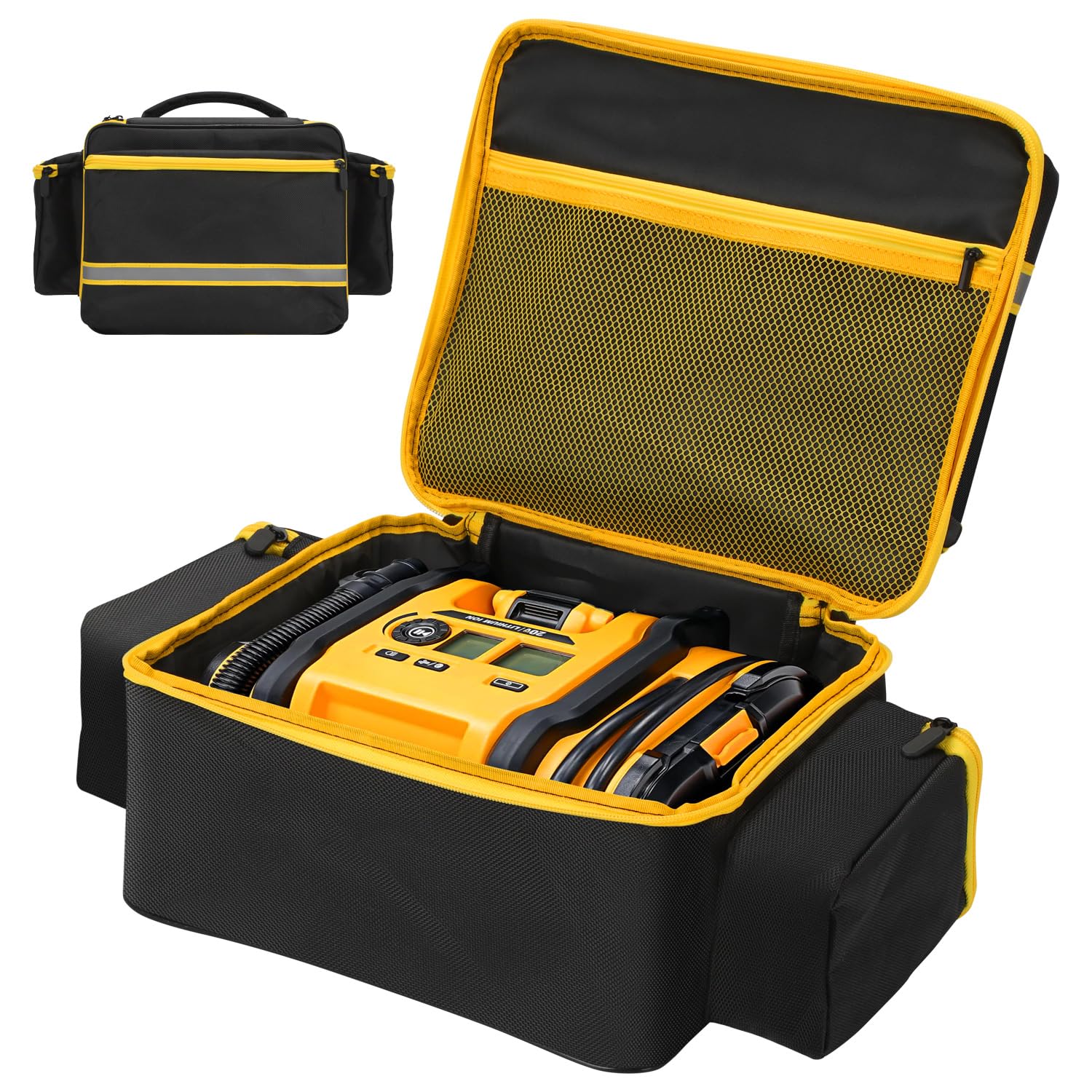 TREXEEN Air Compressor Bag Case for DEWALT 20V MAX Tire Inflator DCC020IB,Tire Inflator for Dewalt Portable Tool Storage Holder Organizer