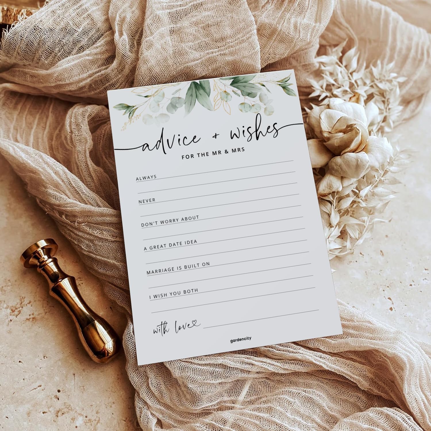 Advice and Wishes for the Mr and Mrs, Eucalyptus Wedding Advice Cards, Greenery Advice for Bride Cards, Advice Cards for Bridal Shower, Wedding Registry Ideas, Green Bridal Shower Games, 50 Pack