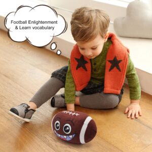 QUICK HORSE Talking Football Plush Pillow 8.6" Sports Balls Toy Interactive Stuffed Football Throw Shaped Pillow Football Stuffy Plushie with Music and Sound for Kids Toddlers