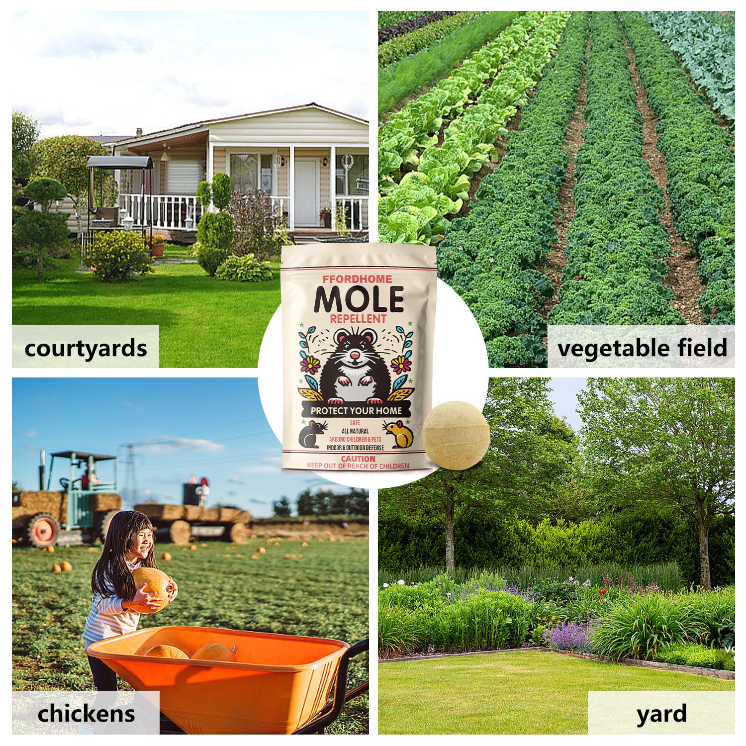 Mole Repellent,Gopher Repellent,Vole Repellent,Mole Repellent for lawns,Mole Trap, Mole Control, Keeps Moles and Voles Out of Gardens,(8balls)