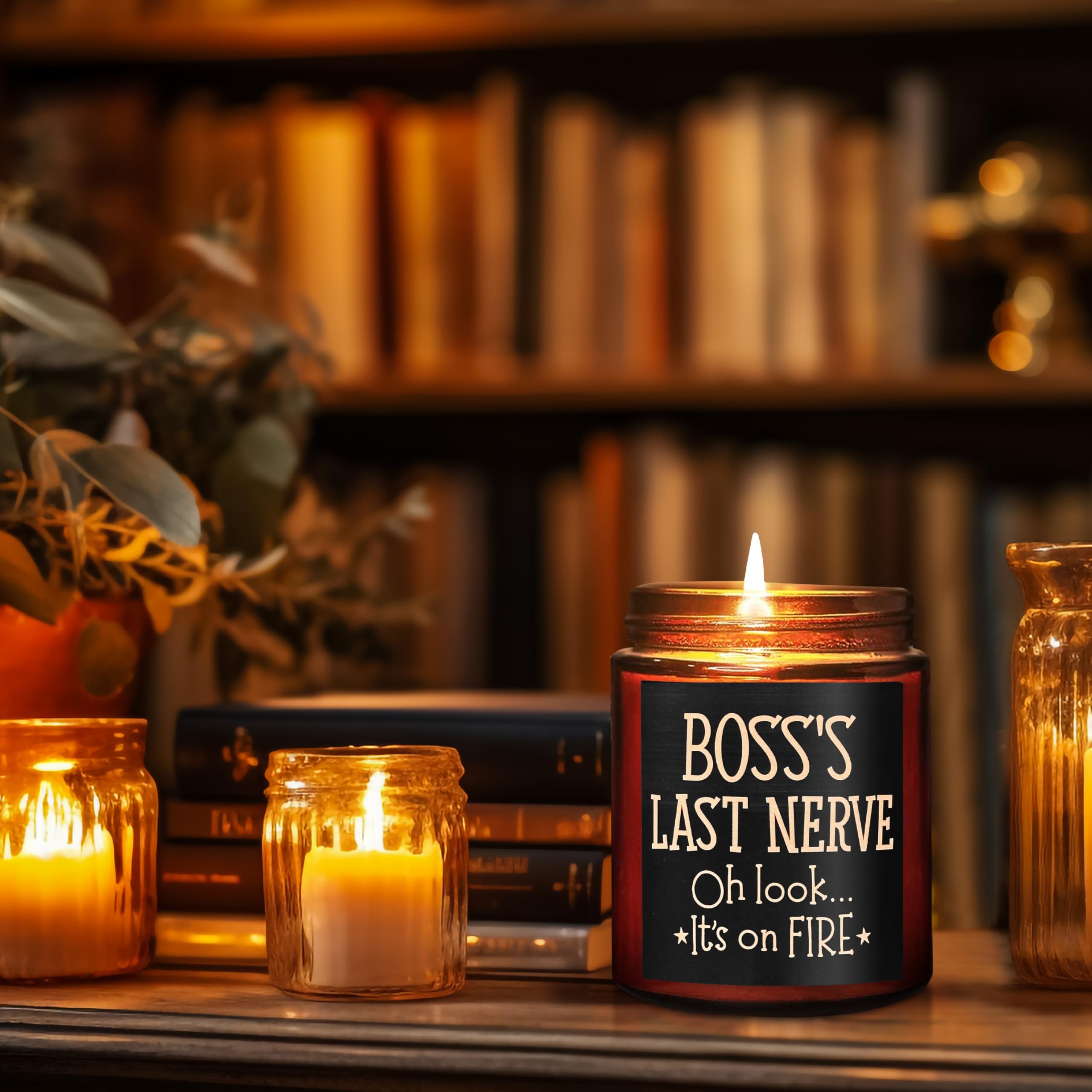 Briojoy Gifts for Boss - Boss's Last Nerve Candle - Best Boss Candle Gifts for Women Men - Relaxing Gift for Her Him - Funny Birthday Gifts for Coworker Female Boss Lady - Natural Soy Candle for Home