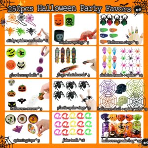 SQZUWIT 250Pcs Halloween Party Favors Bulk Toys Assortment for Kids, Teens Halloween Goodie Treat Bags Fillers, Pinatas Stuffers, Classroom Prizes, Treasure Box Toys