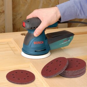 Romeda 50PCS Sanding Discs, 5 Inch 8 Hole Orbital Sander Sandpaper, 11 Grades Include 40/60/80/100/120/150 /180/240/320/400/600 Grits Sanding Discs Hook and Loop for Random Orbital Sander