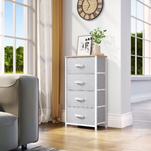 DWVO 4 Drawers Dresser, Dresser for Bedroom, Fabric Storage Tower, Chest of Drawers, Organizer Unit for Closets, Living Room