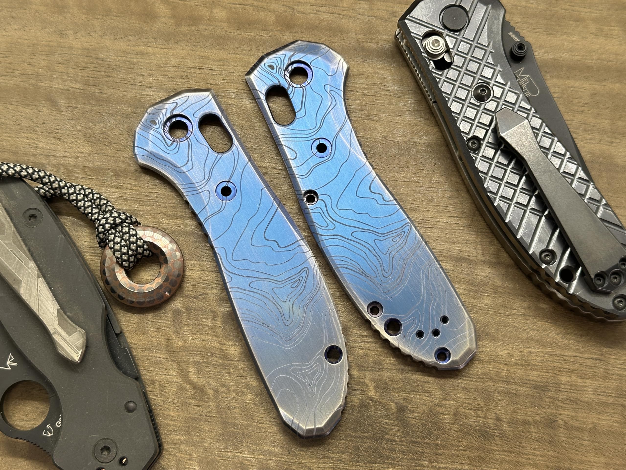 Black TOPO Titanium Scales for Benchmade GRIPTILIAN 551 & 550