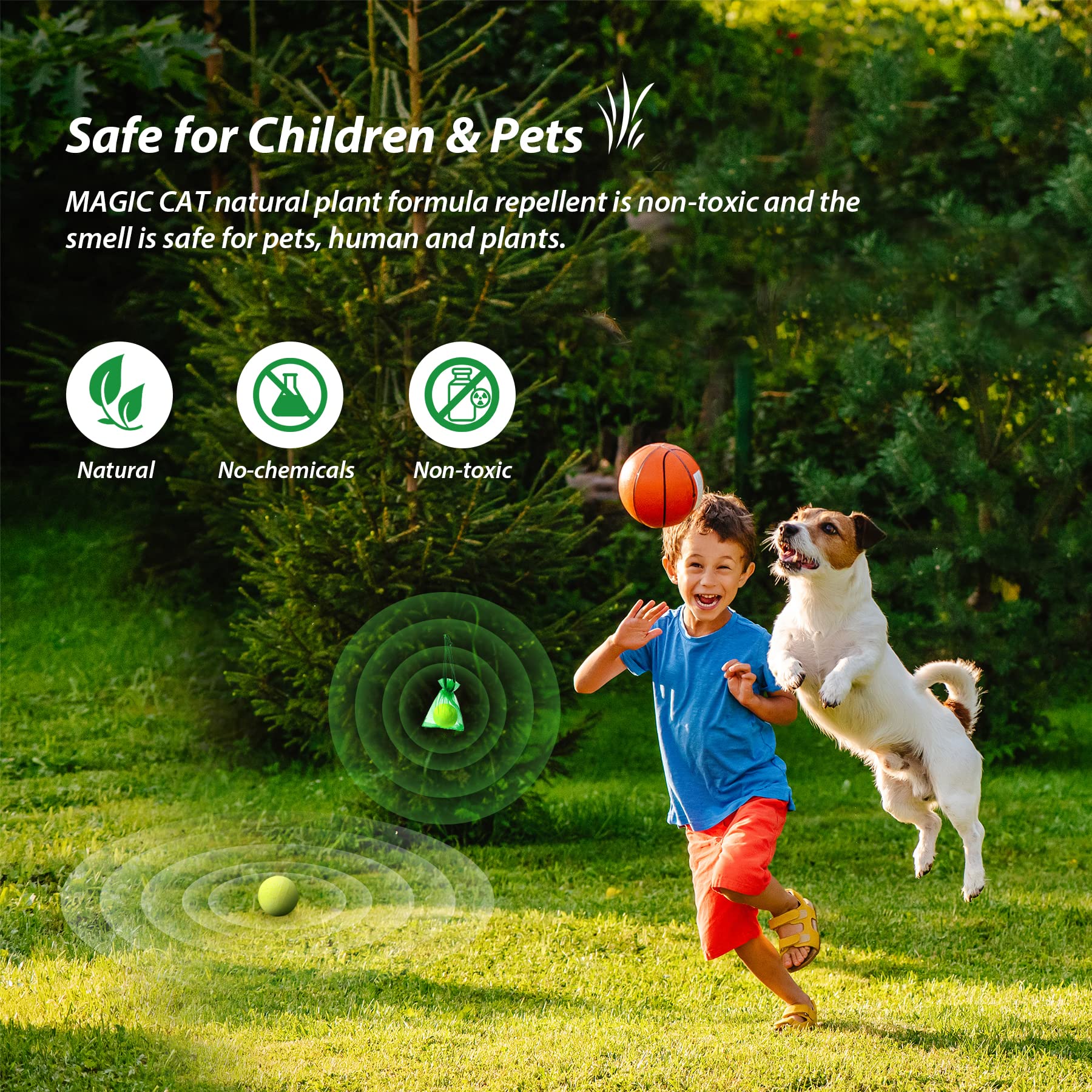 MAGIC CAT Snake Repellent for Yard Powerful, 12 Pack Snake Away Repellent Pet Safe for Yard Lawn Garden Camping Fishing, Natural Plant Formula Repellent Balls for Outdoor & Indoor Snake Control