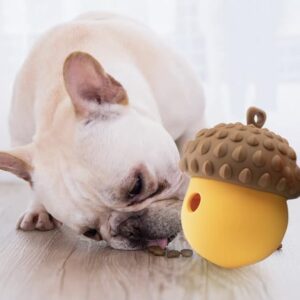 PiPiCat Dog Treat Dispenser Toy Dog Puzzle Toys Interactive Treat Enrichment Dog Toy Stimulating Toys Acorn Shaped with Leakage Holes