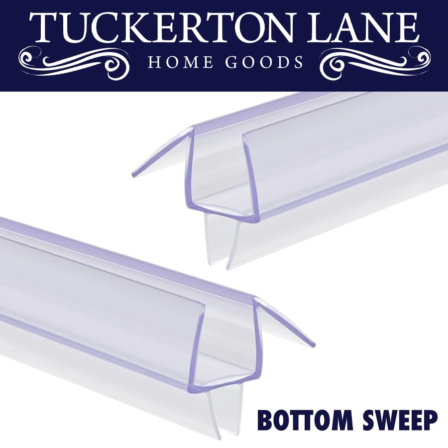 TUCKERTON Lane Glass Door Seal Strip, Soft Shower Door Sweep to Stop Leaks, Shower Silicone Seal Strip (Bottom Sweep 3/8 (3 Pack))