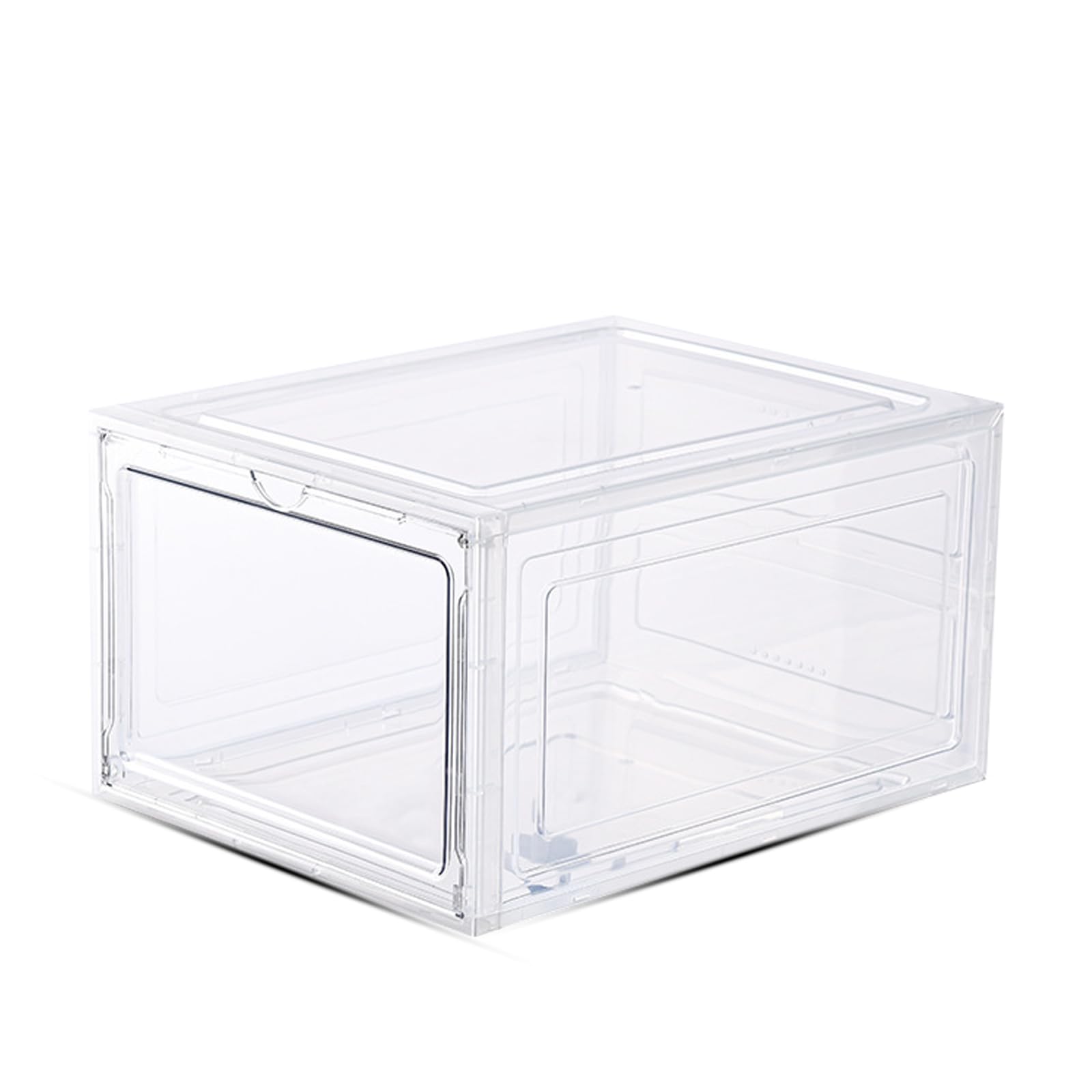 Rgqphantom Shoe Storage Box,Shoe Box with Acrylic Magnetic Door, Clear Plastic Stackable Shoe Box,Sneaker Storage Shoe Box,Fit up to US Size 12 (Clear, 1 pcs)