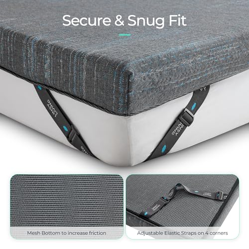 LINSY Cooling Firm Foam Mattress Queen, Multi-Layer Memory Foam Mattress Topper Queen with Removable Cover, 3.5 Inch Firm Foam Queen Mattress Topper, CertiPUR-US and Oeko-TEX Certified