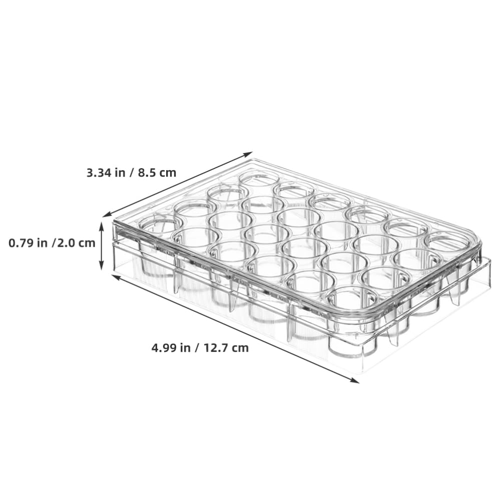 JECOMPRIS 2pcs 24 Well Cell Culture Plate Cultivation Plates Laboratory Reaction Tray for Laboratory