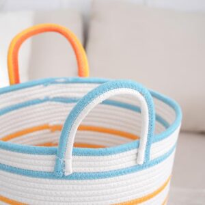 60L Laundry Baskets Hamper with Handles,Decorative Basket for Living room,Woven Storage Basket for Toys Bin,Pillows, Blankets,Clothes