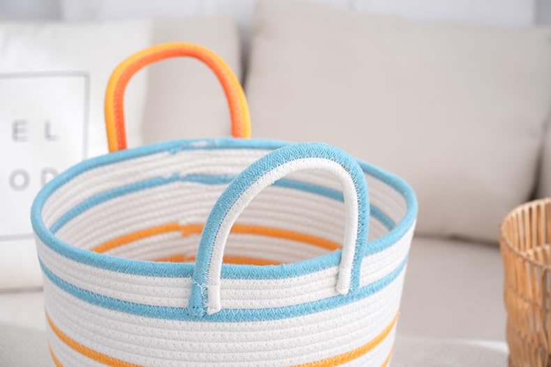 60L Laundry Baskets Hamper with Handles,Decorative Basket for Living room,Woven Storage Basket for Toys Bin,Pillows, Blankets,Clothes