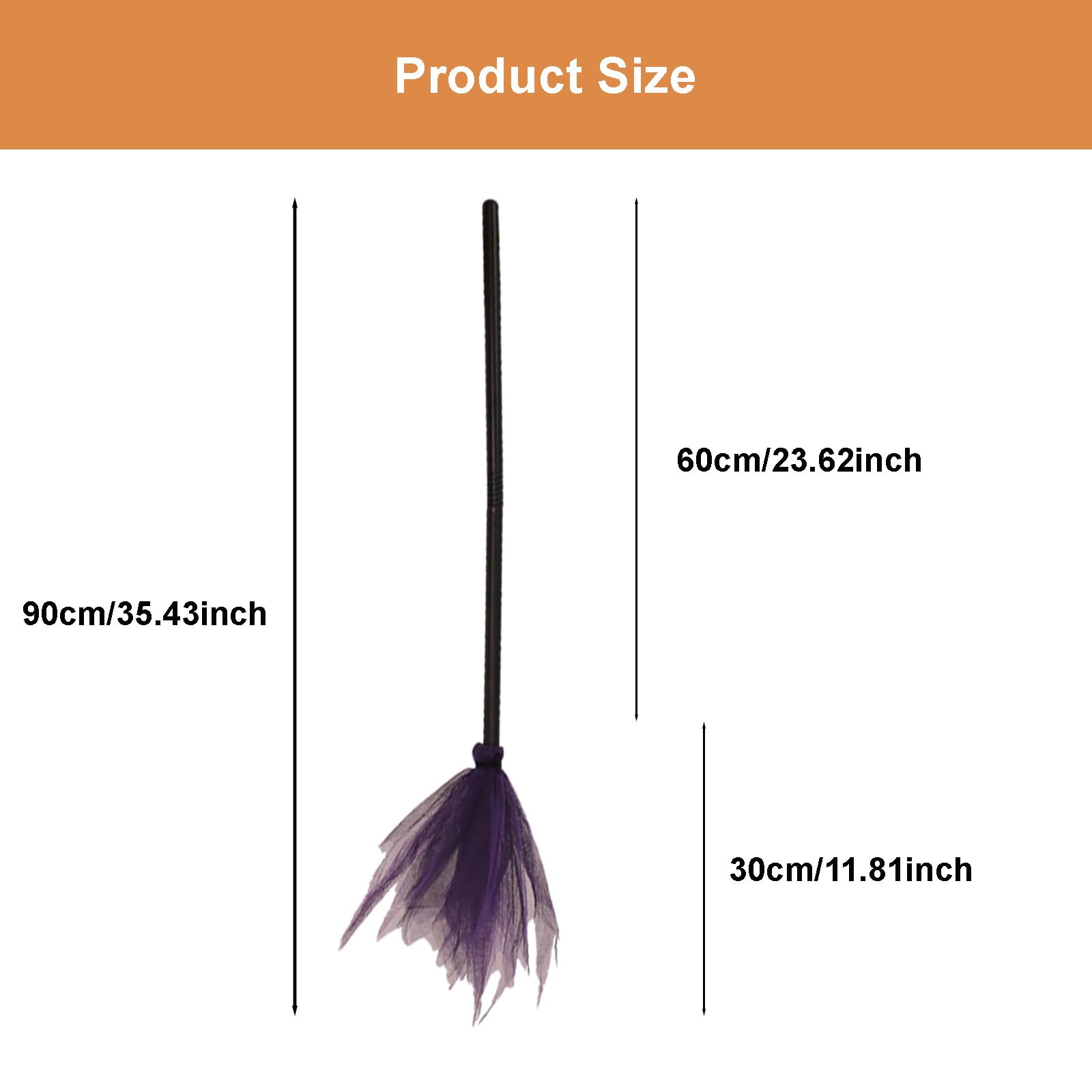 Ragyzity Halloween Witch Broom Plastic Witch Broomstick with Detachable Handle, Halloween Cosplay Costume Props, Halloween Broomstick Witch Costume Accessories, Witch Flying Broomstick (Purple)