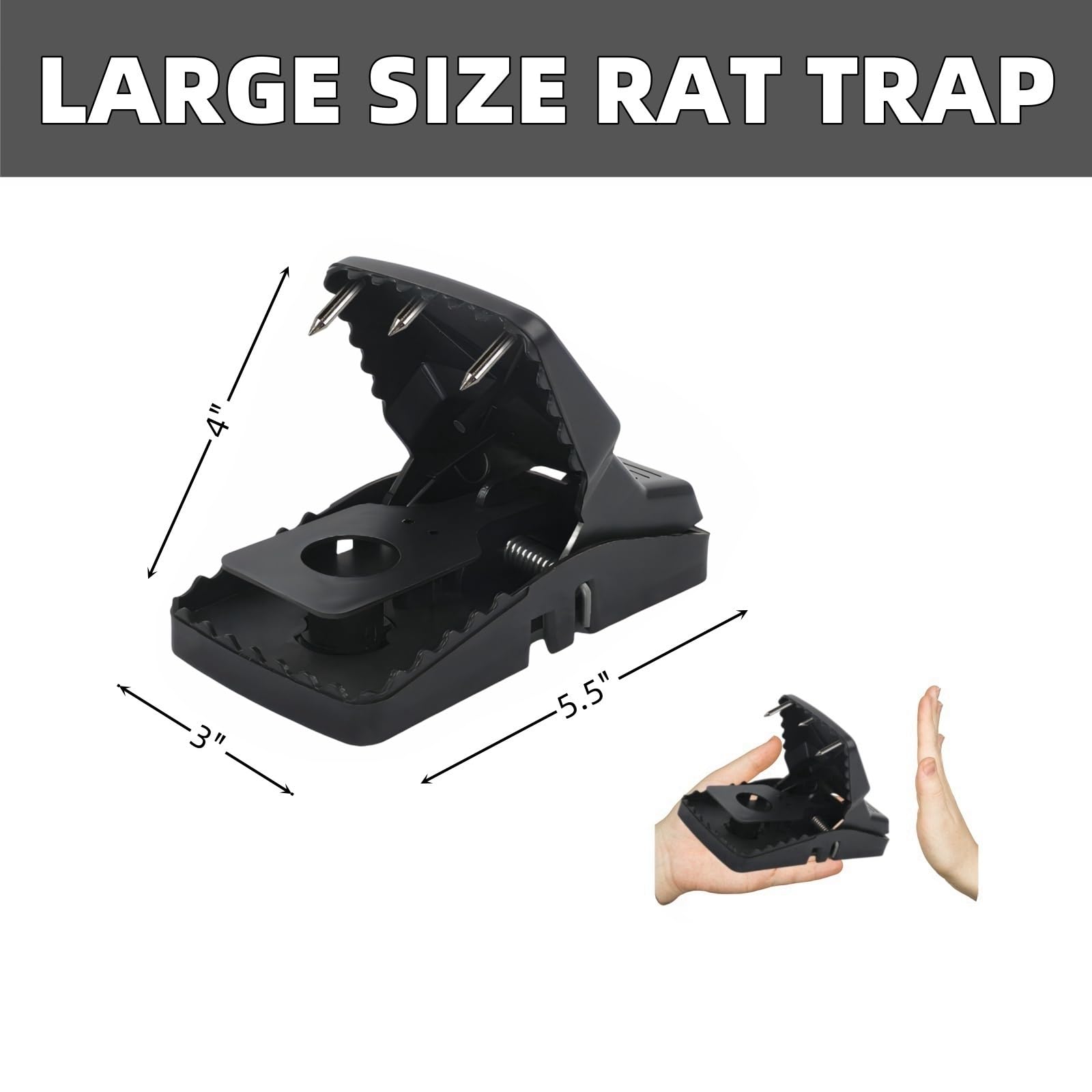 Tensland Unstoppable Rat Traps Indoor Outdoor, Strong Chipmunk Traps Outdoor That Kill, Handle Tougher Rats and Chipmunks, Simple Sturdy and Reusable, 6 Pack