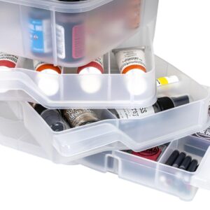 ArtBin Clear Plastic Organizer Small Parts Organizer - for DIY Arts & Crafts Storage Boxes & Organizers, Sewing Storage - Storage Box with Compartments, Project Box - Large (6 Pivot Trays) 6963PB