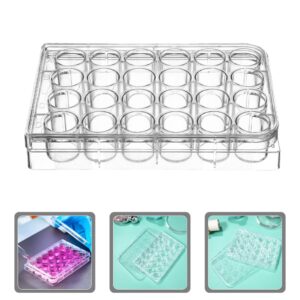 JECOMPRIS 2pcs 24 Well Cell Culture Plate Cultivation Plates Laboratory Reaction Tray for Laboratory