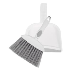 cabilock 1 set mini dustpan and brush set table cleaning brush dustpan kit home small broom with dustpan plastic cleaner broom for office desk housekeeping pet nest grey