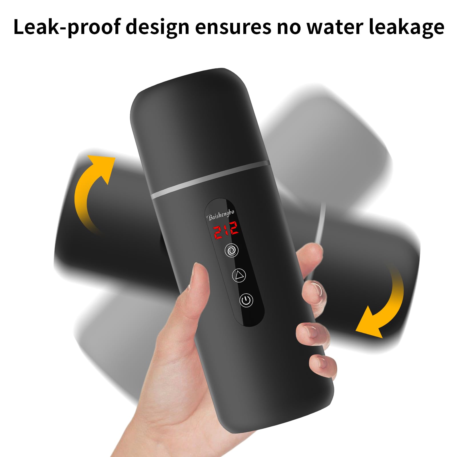 Travel Electric Kettle & Car Coffee Warmer12V/24V Portable Hot Water Heater withstirring,Small Hot Water Boiler With Built-inMagnetic induction (Black)