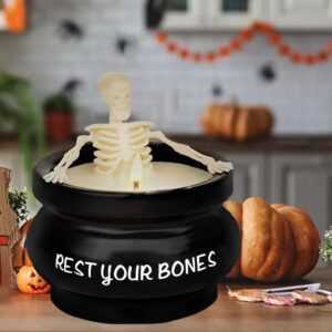 halloween decorations indoor, halloween skeleton candle, skull candles gothic decoration for home bar indoor room tables, farmhouse decoration spooky gifts for women