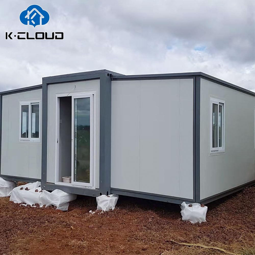 Fully Furnished 20Ft 40Ft Prefab Expandable Container House Steel Structure Foldable Prefabricated Villa 4 Bedroom with Toilet (40FT, White Slat)