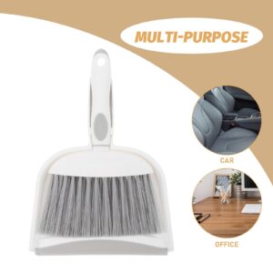 Cabilock 1 Set Mini Dustpan and Brush Set Table Cleaning Brush Dustpan Kit Home Small Broom with Dustpan Plastic Cleaner Broom for Office Desk Housekeeping Pet Nest Grey