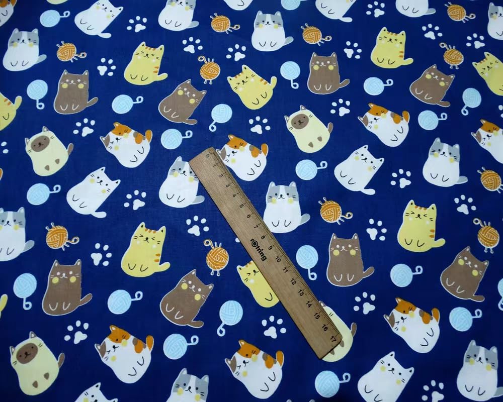 8Pcs Cute Animal Cats Fabirc Fat Quarters Cotton Fabric Bundles,for Quilting,Sewing and DIY Crafts,18 x 22 inches. …