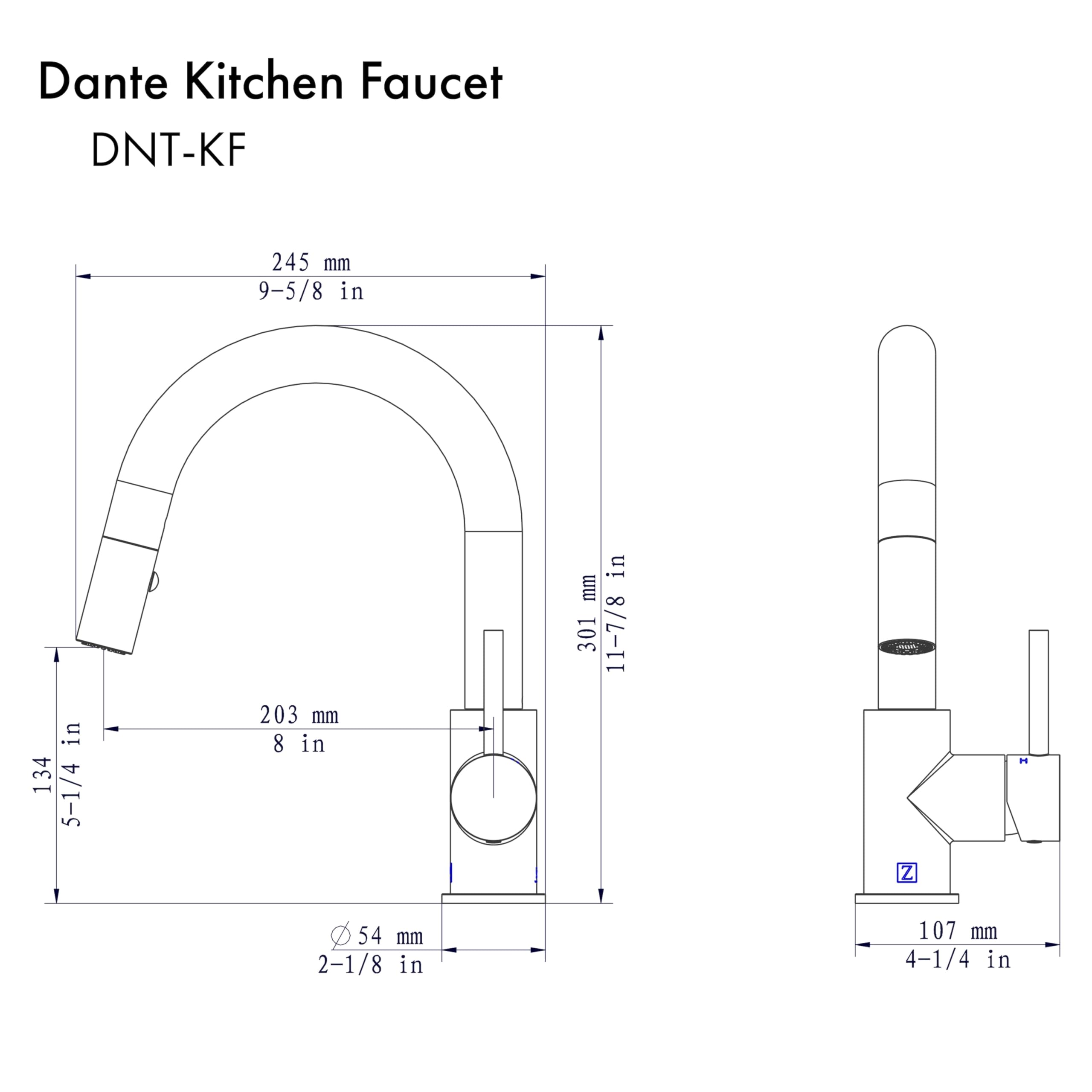 ZLINE Autograph Edition Dante Kitchen Faucet in Champagne Bronze (DNT-KF-CB)