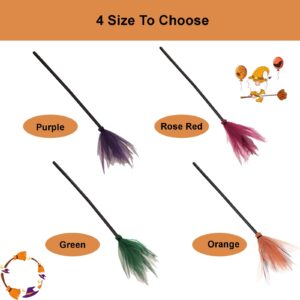 Ragyzity Halloween Witch Broom Plastic Witch Broomstick with Detachable Handle, Halloween Cosplay Costume Props, Halloween Broomstick Witch Costume Accessories, Witch Flying Broomstick (Purple)