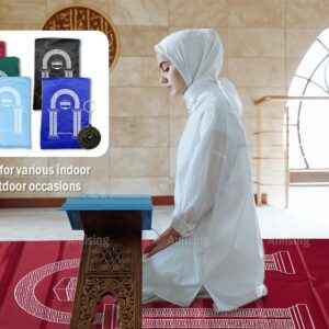 Anlising 5PCS Portable Muslim Prayer Mat, Muslim Travel Prayer Mat with Compass,Pocket Prayer Mat,Islamic Prayer Mat,Portable Foldable Prayer Rug,Muslim Prayer Mat,Islamic Pocket Prayer Rug(5 Colors)