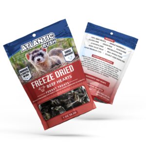 Freeze Dried Small Pet Treats - 1oz Resealable Bag of Treats for Ferrets - Ferret Snacks - Single Ingredient Ferret Food With No Preservatives Or Fillers- Small Animals Treats (1 oz, Beef Heart)