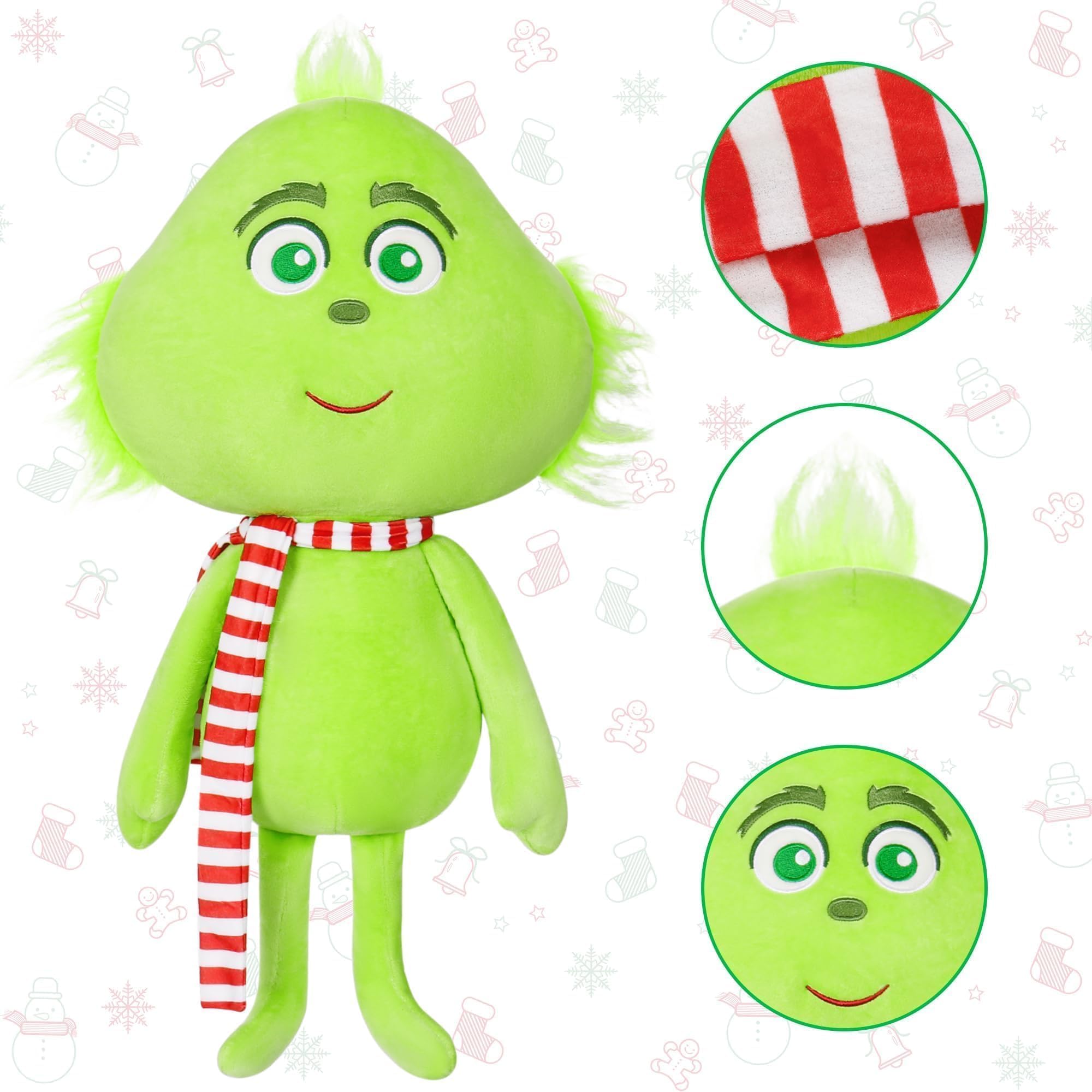 21in Green Monster Christmas Stuffed Animal Plush Figure Toys Doll Plushie Christmas Decorations Xmas Gift Decor