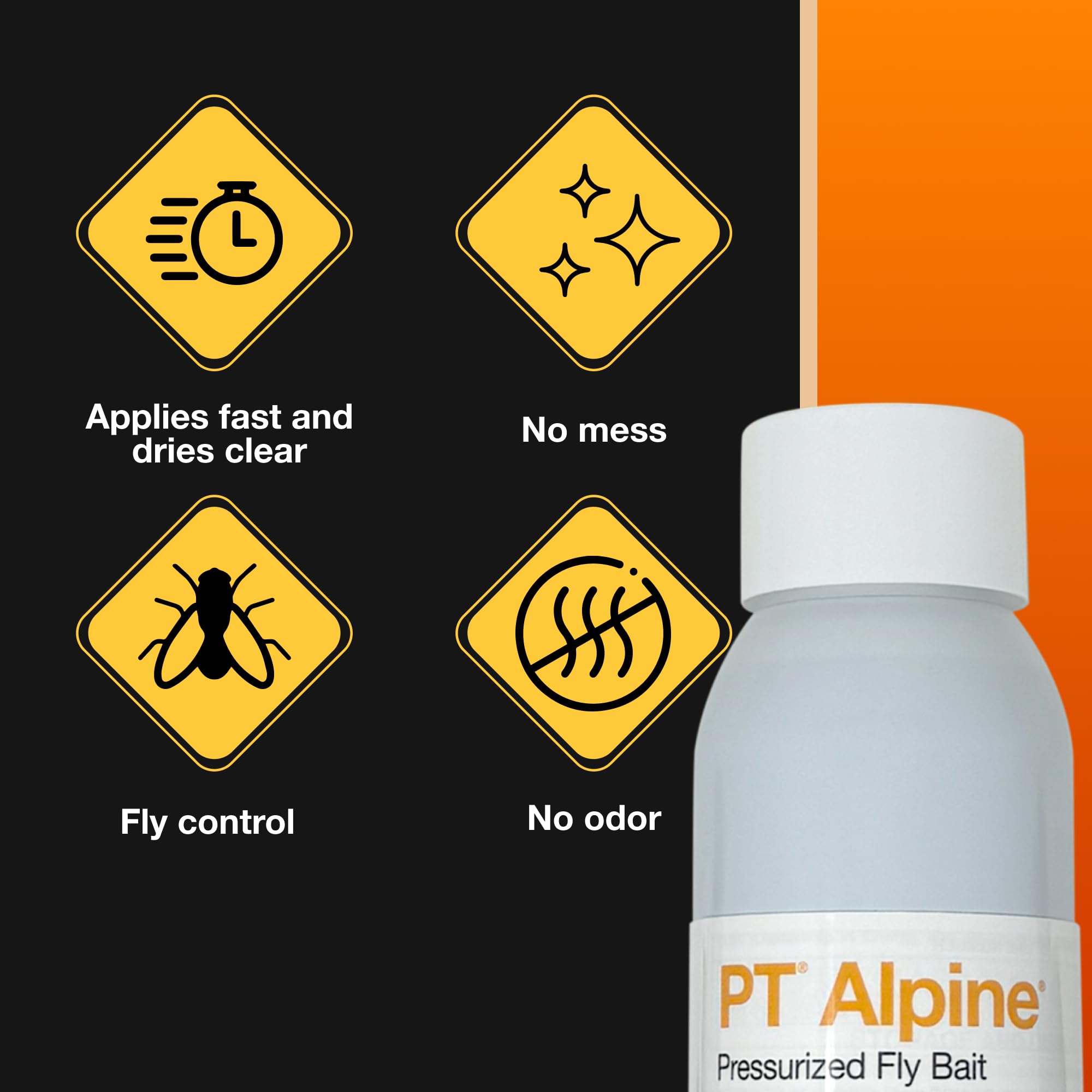 DIY Pest Control PPE Kit and PT Alpine Pressurized Fly Bait - Fast-Acting Fly Control Spray for Indoor & Outdoor Use, 16 oz Can, Long-Lasting, Odorless, Easy Application