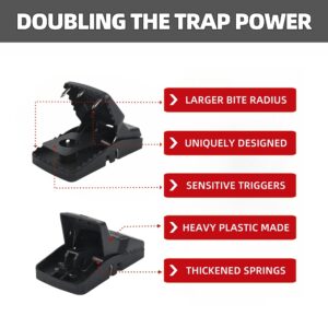 Tensland Unstoppable Rat Traps Indoor Outdoor, Strong Chipmunk Traps Outdoor That Kill, Handle Tougher Rats and Chipmunks, Simple Sturdy and Reusable, 6 Pack