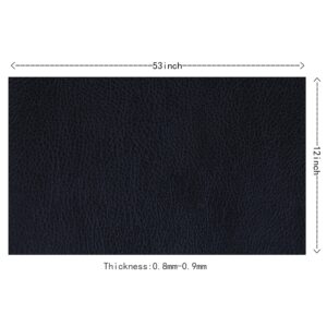 RAMYA Solid Color Faux Leather Sheets 12 "X 53" (30cm X 135cm), PU Faux Leather Fabric is Perfect for Leather Earrings and DIY Projects (Black)