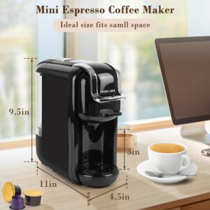 DIVINOCAFFÉ Espresso Maker for Nespresso Capsule, Lavazza Blue Capsule & Coffee Powder, 19 Bar Pump Pressure Makes Authentic Espresso Coffee, Mini Espresso Coffee Machines with Removable Water Tank.