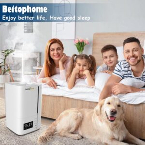 6L Humidifiers for Bedroom Large Room, Cool Mist Humidifier for Baby and Plants, Top Fill Humidifiers with Remote Control, Smart Humidistat Control, Timer, Quiet, Adjustable Mist