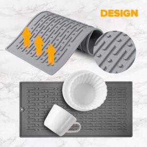 OPPS Products Kitchen Organization Set includes: Utensil holder, Knife Holder and Silicone Drying Mat for kitchen counter, stainless steel kitchen utensil organizer., Medium, Black