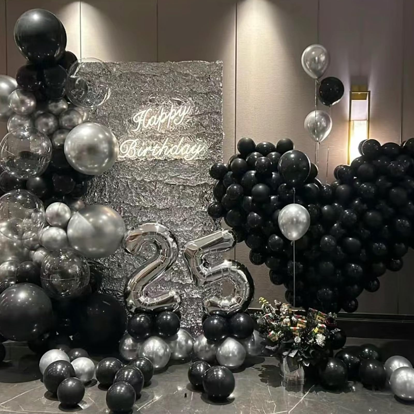 Black Balloons Different Sizes, 130pcs Black Balloons Arch Kit Latex Black Balloons for Birthday Party Graduation Baby Shower Wedding Balloon Decorations