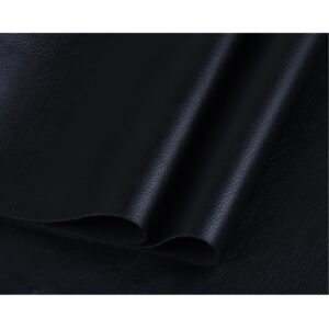 RAMYA Solid Color Faux Leather Sheets 12 "X 53" (30cm X 135cm), PU Faux Leather Fabric is Perfect for Leather Earrings and DIY Projects (Black)