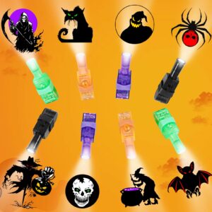 husuime 48 pcs halloween party favors for kids, halloween finger lights glow in the dark spooky halloween light up toys trick or treat halloween goodie bags fillers bulk for halloween party supplies