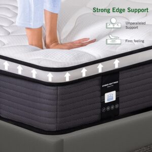 DatMou Twin Mattress, 12 Inch Hybrid Mattress, Cooling Gel Memory Foam with Individual Pocket Spring, CertiPUR-US Certified, Fiberglass Free, Medium Firm Mattress in a Box