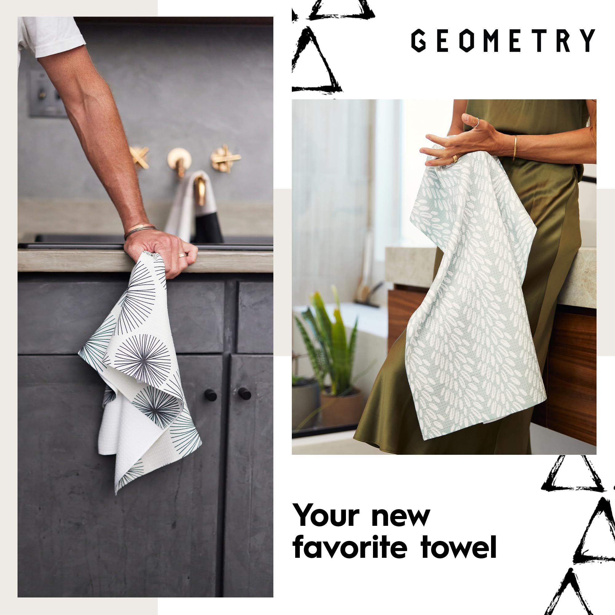 GEOMETRY Halloween Kitchen Towels - Quick Dry Microfiber Halloween Dish Towels for Kitchen Drying - Premium Quick Dry Towel (Boo Bash, 18" x 30" (2-Pack Set))