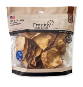 frankly pet original beef chew - peanut butter flavored chips - collagen packed, ingredients sourced and manufactured in the u.s.a. - 16 oz bag