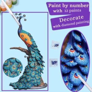 DecorSmart Figurine Arts and Craft Kits for Adults, 3D DIY Kits Hobbies for Adults Women Paint by Numbers Kit for Adults Gifts for Artist (Peacock)