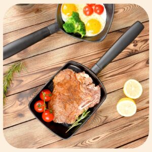 Toutrop 7.5" Foundry Iron Omelette Pan, Non-Stick Tamagoyaki Egg Pan, Square Frying Pan with Handle