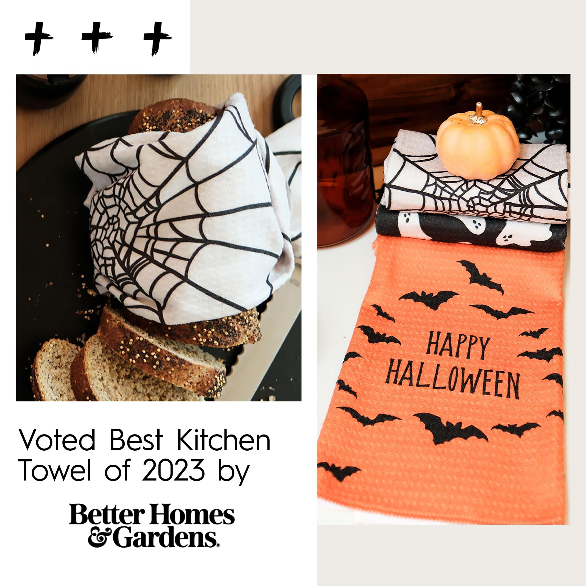 GEOMETRY Halloween Kitchen Towels - Quick Dry Microfiber Halloween Dish Towels for Kitchen Drying - Premium Quick Dry Towel (Boo, 18" x 30" (1-Pack))