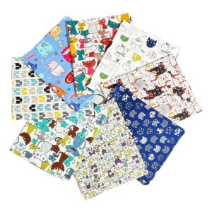 8Pcs Cute Animal Cats Fabirc Fat Quarters Cotton Fabric Bundles,for Quilting,Sewing and DIY Crafts,18 x 22 inches. …