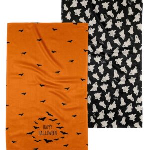 GEOMETRY Halloween Kitchen Towels - Quick Dry Microfiber Halloween Dish Towels for Kitchen Drying - Premium Quick Dry Towel (Boo Bash, 18" x 30" (2-Pack Set))